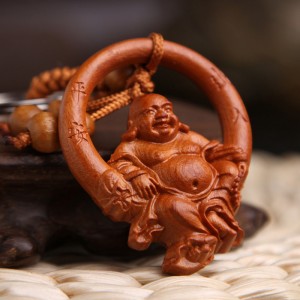 Móc khóa gỗ hình Phật Di Lạc
